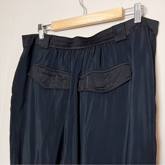 Good American Semi Sheer Trousers 4 XL black lightweight‎ pants satin pockets - Picture 6 of 14